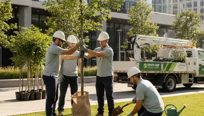 Arborist planting new tree in Greenville, NC for Chop Chop Tree’s professional tree planting service