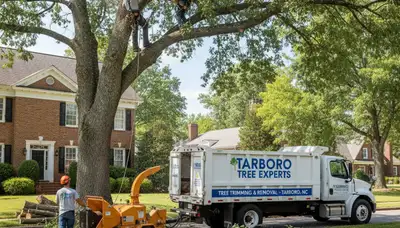 Professional tree removal service in Greenville NC trimming oak branches safely