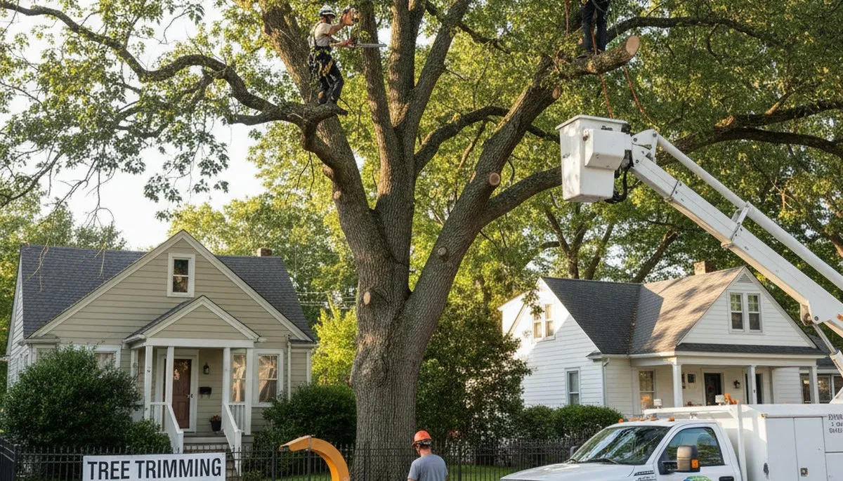 Professional tree removal service in Greenville NC safely cutting and clearing large trees