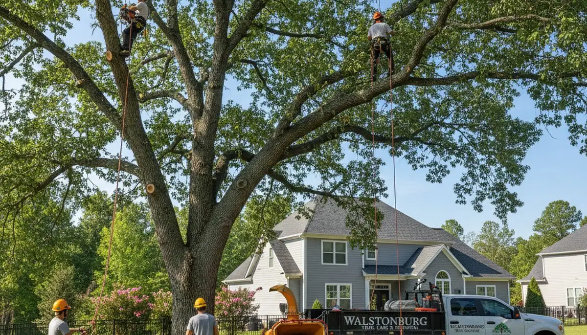 Professional tree removal service in Greenville, NC safely clearing residential property trees